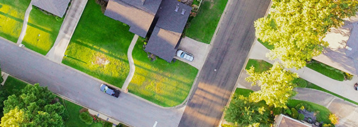 hover view of a neighborhood street